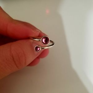 Alex and Ani wrap birthstone ring in pink